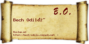 Bech Odiló névjegykártya